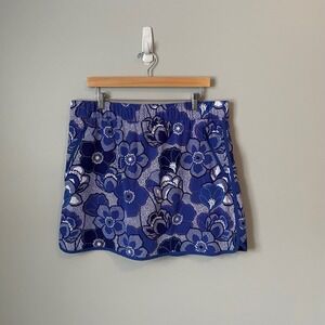 T by Talbots Blue Purple Floral Athletic Skirt Skort Tennis Golf Skirt Size XL